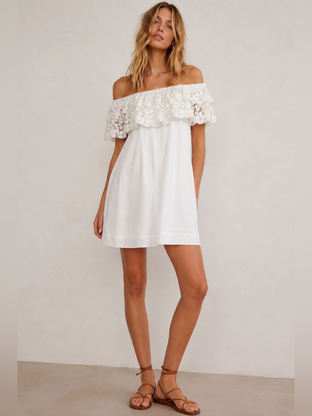 Sister Jane Off-Shoulder Bardot White Dress NWT